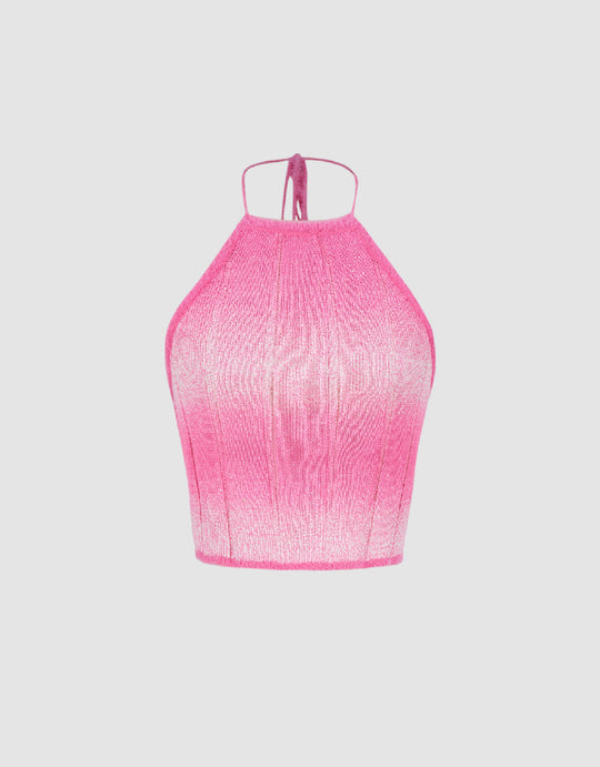 Top de punto con cuello halter