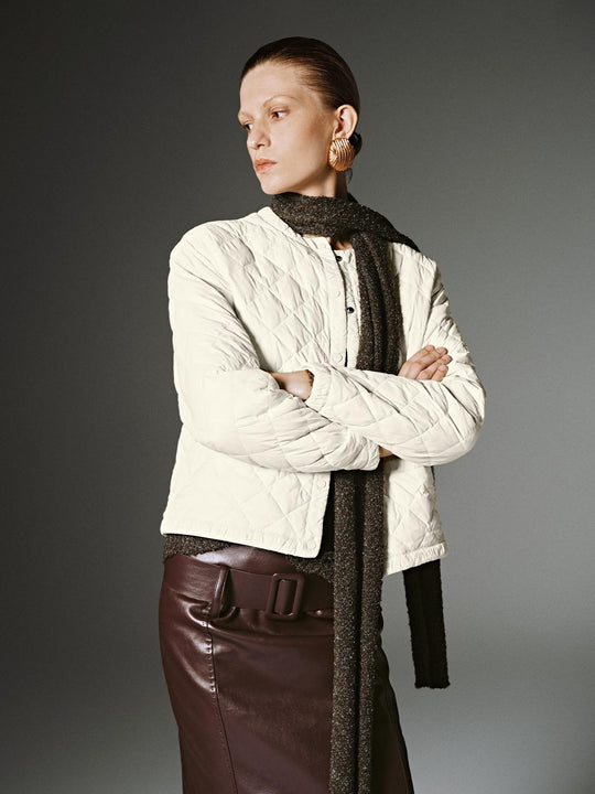 Chaquetas acolchadas con cuello redondo