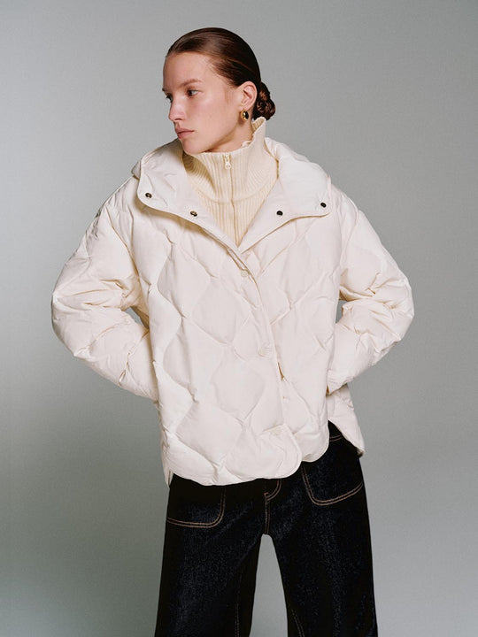 Hooded Quilted Down Jackets