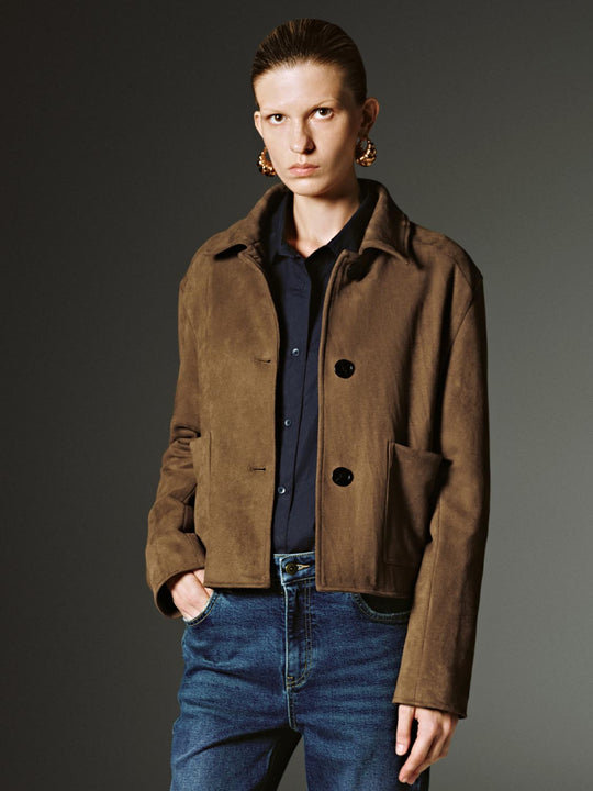 Patch Pockets Button Up Jackets