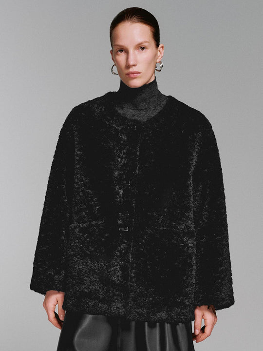 Oversize Sherpa Fleece Toggle Jackets