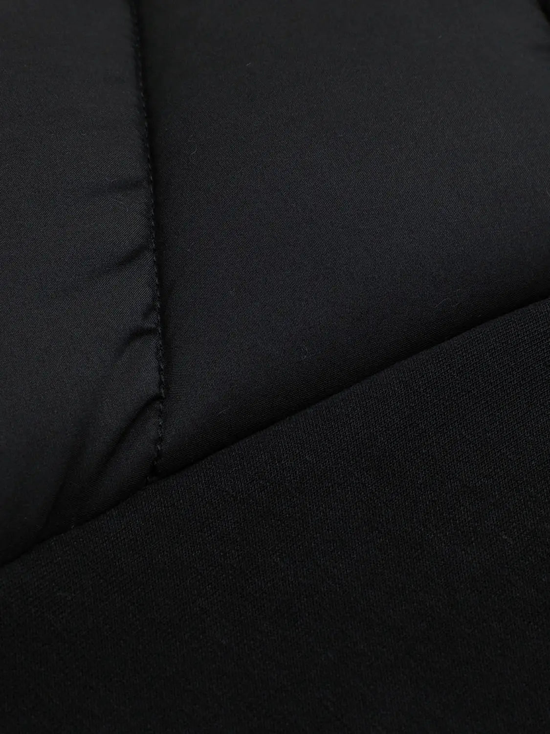 Padded Jacket, black fabric with seam detail, Urban Revivo Fashion