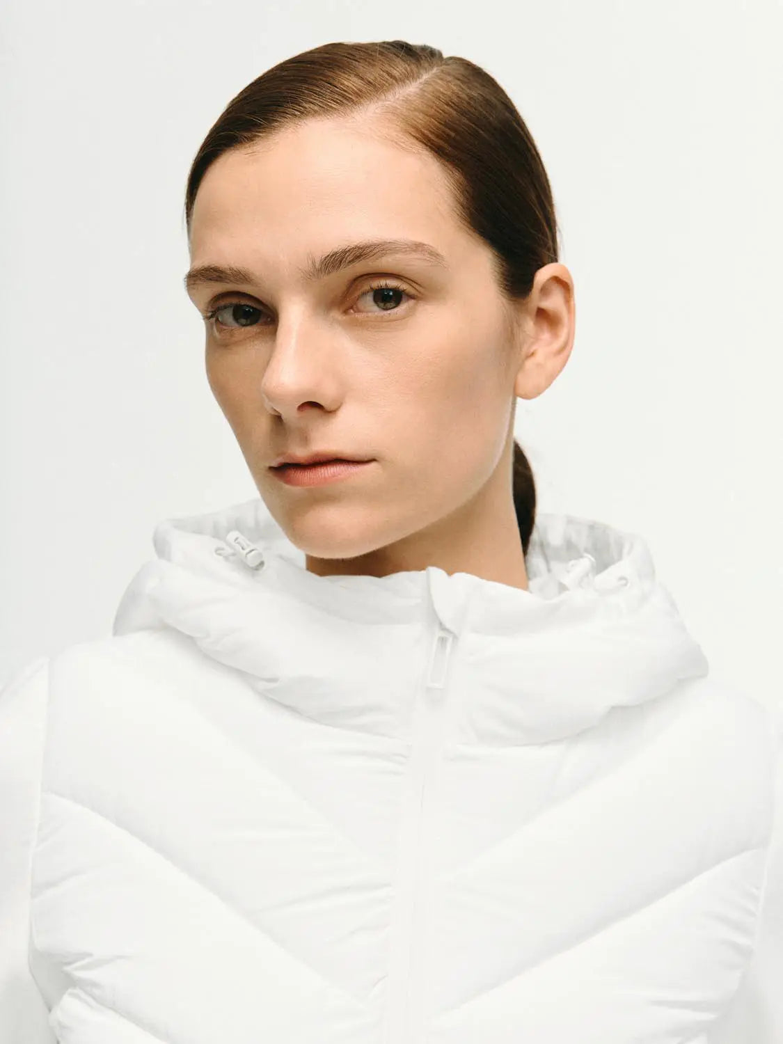 Padded Jacket by Urban Revivo Fashion; white, hooded