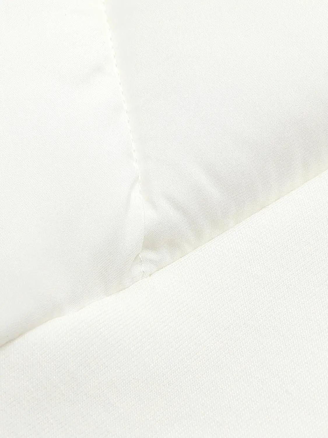 Padded Jacket white fabric close-up with visible stitching