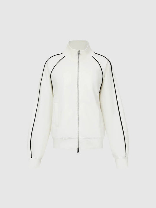 Zip Front Jacket With Contrast Piping