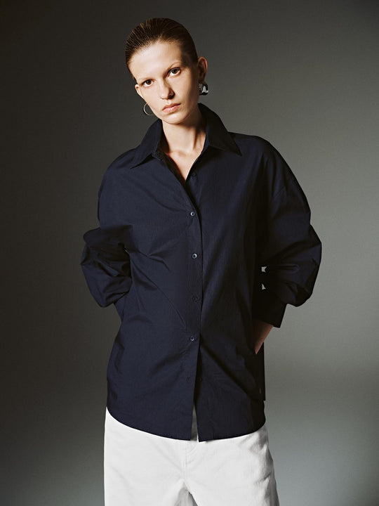 Camisas sólidas abotonadas