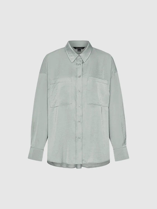 Chemise oversize texturée à manches longues, fermeture boutonnée sur le devant
