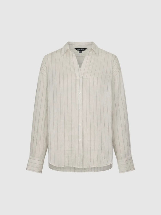 Camisas a rayas con contraste y cuello en V
