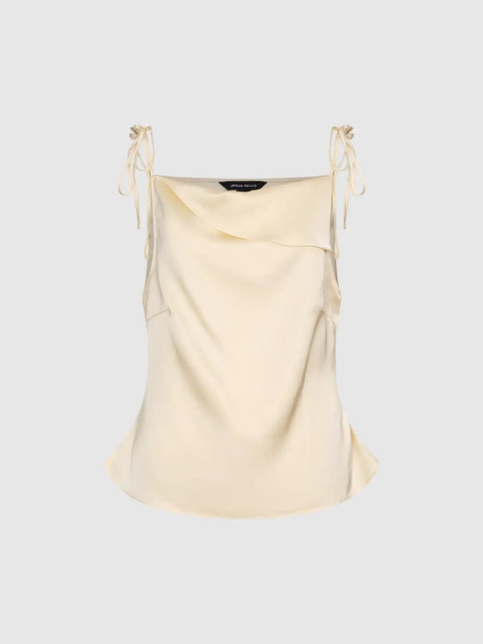 Draped Overlay Sleeveless Cami Tops
