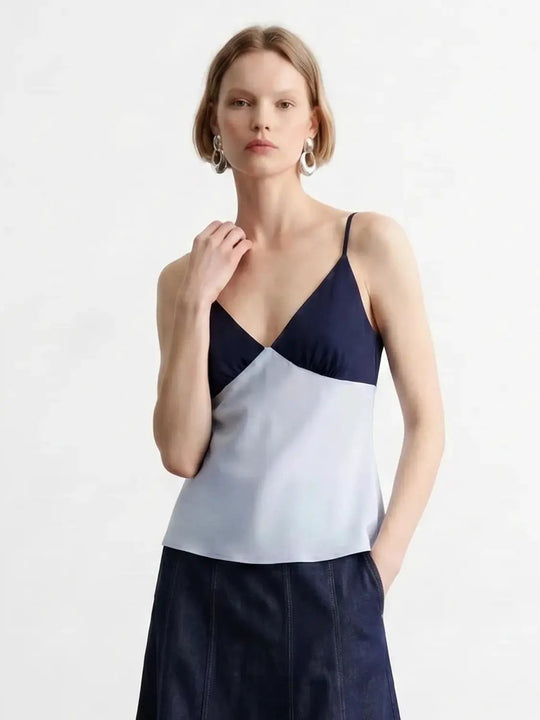 Color-Block Strappy Cami Tops