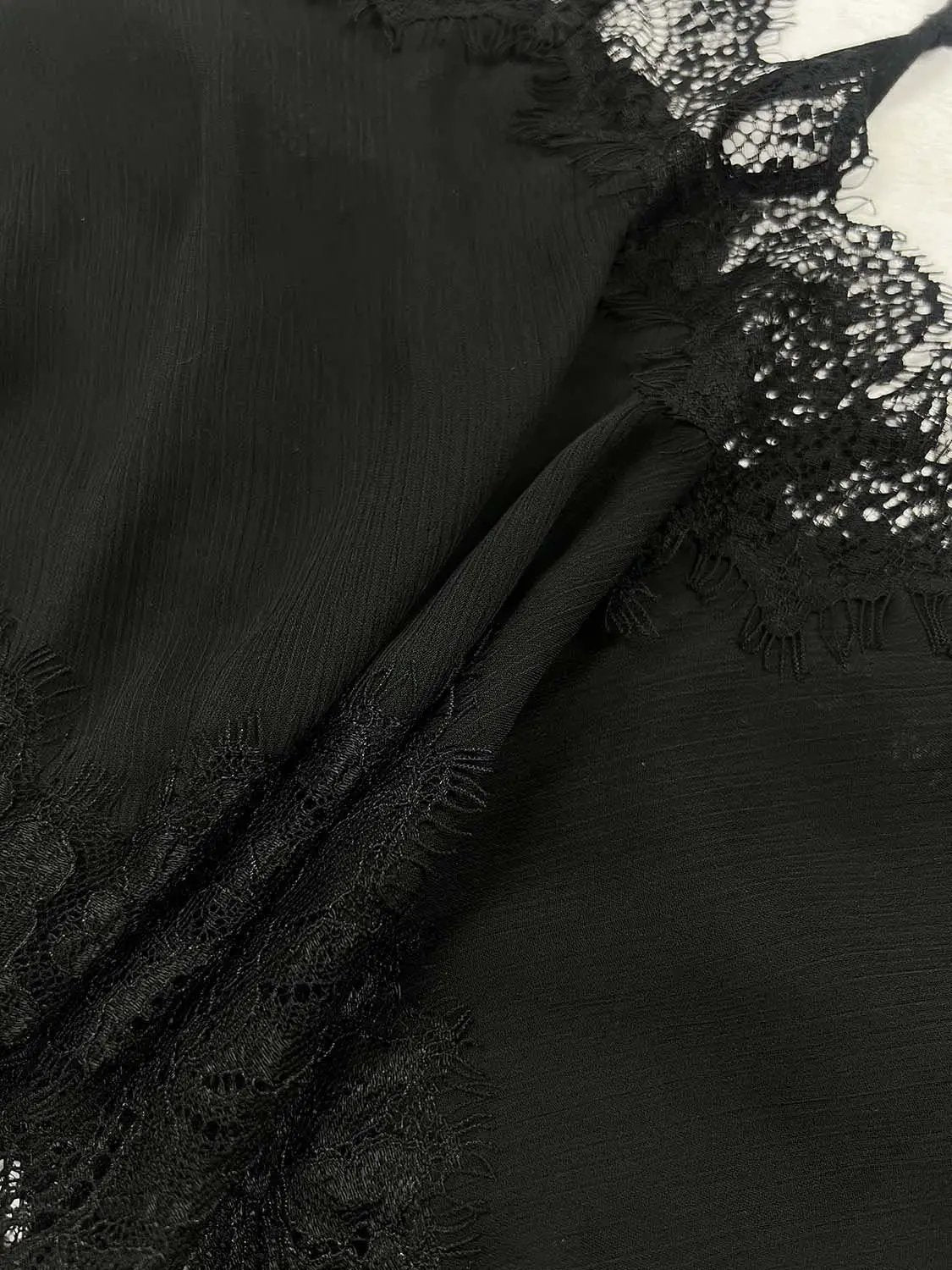 Camisole top in black with lace trim; Urban Revivo Fashion