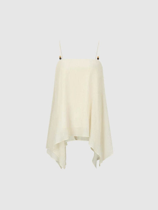 Soft Spaghetti Strap Asymmetric Hem Cami Top