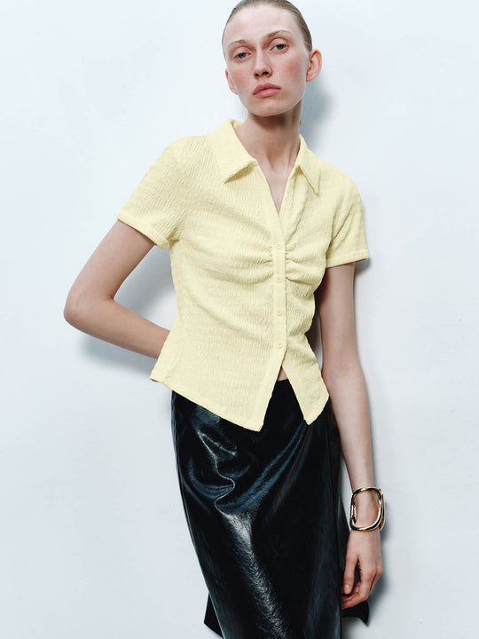 Skinny Lapel Short Sleeve T-Shirts