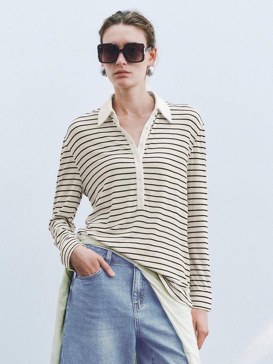 Langärmelige gestreifte T-Shirts