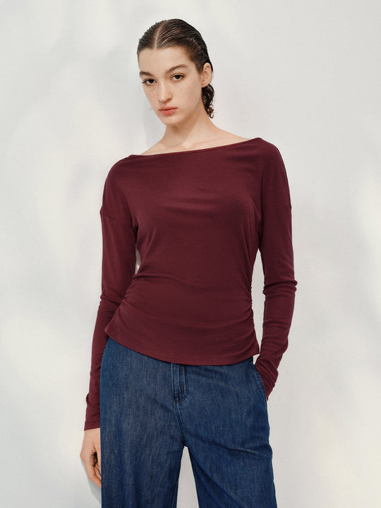 Camisetas de manga larga con un solo hombro