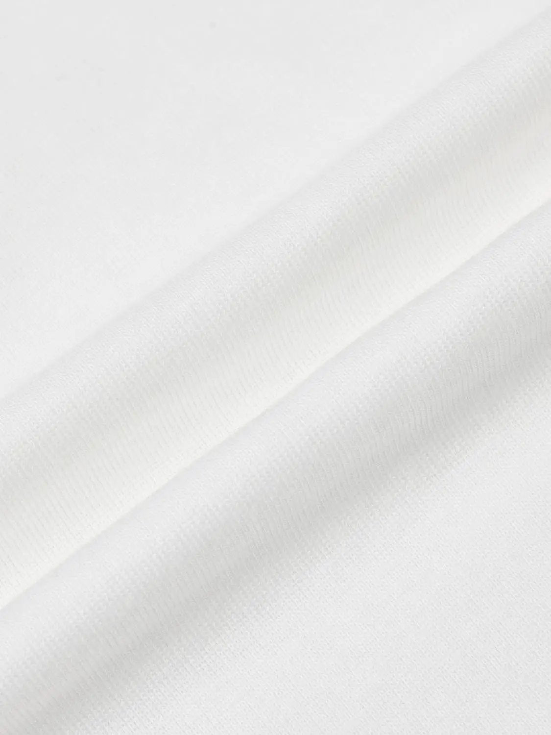 Off Shoulder Long Sleeve T-Shirts fabric close-up in white