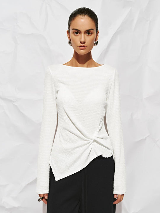 T-shirts à manches longues avec nœud devant