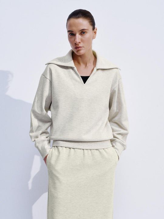 V-Neck Large Collar Sweatshirts