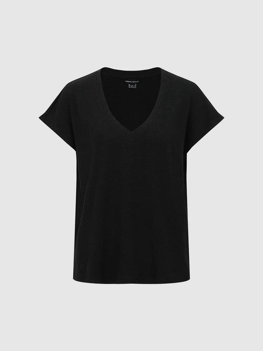Lyocell Linen V Neck T Shirt