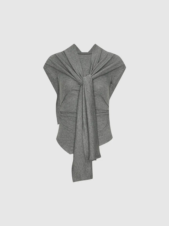 Knot Front Flattering Drape For Everyday Chic Wardrobe Knit T-Shirts