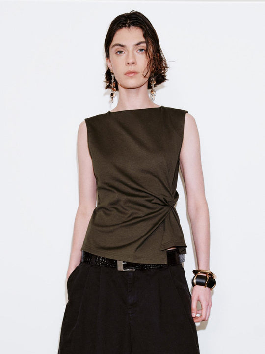Sleeveless Draped T-Shirts
