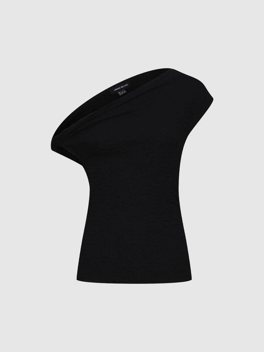 One Shoulder Skinny Fit Stretch Fabric T Shirts