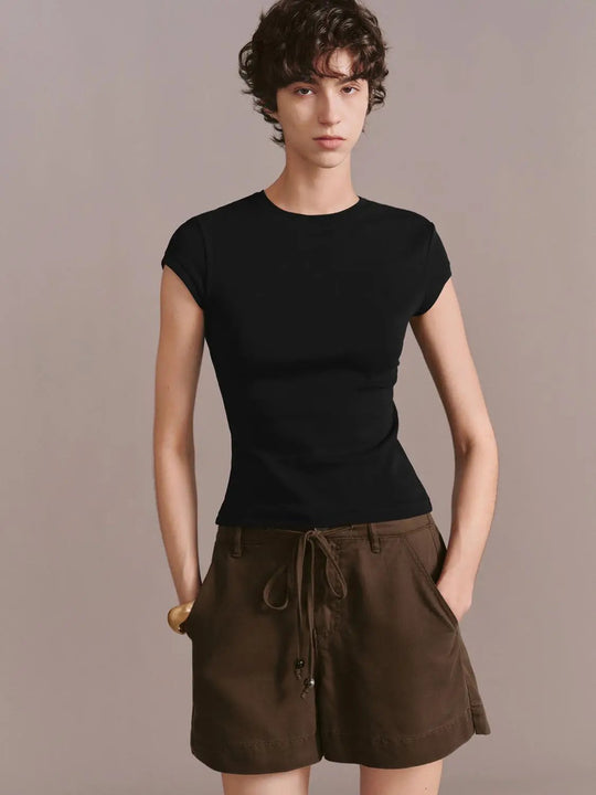 Crew Neck Skinny Fit T Shirts With Slight Stretch Fabric