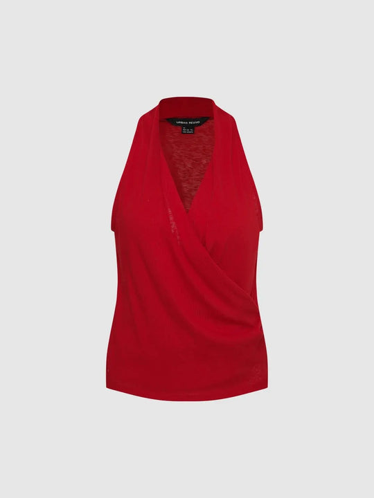 Cotton Blend Wrap Top