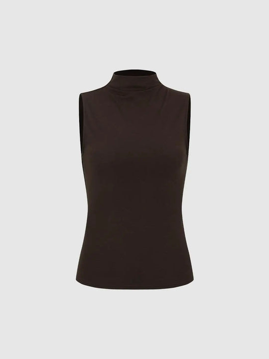 Mock Neck Sleeveless Tank Top