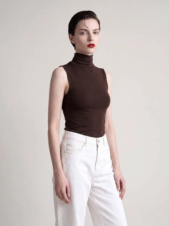 Mock Neck Sleeveless Cami Top