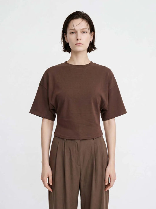 Solid Cotton Blend Round Neck T-shirt