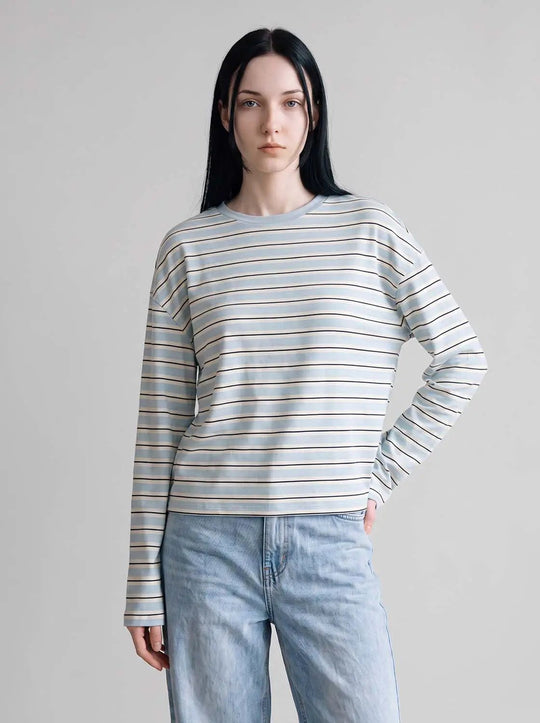 Striped Crew Neck Long Sleeve T-Shirt