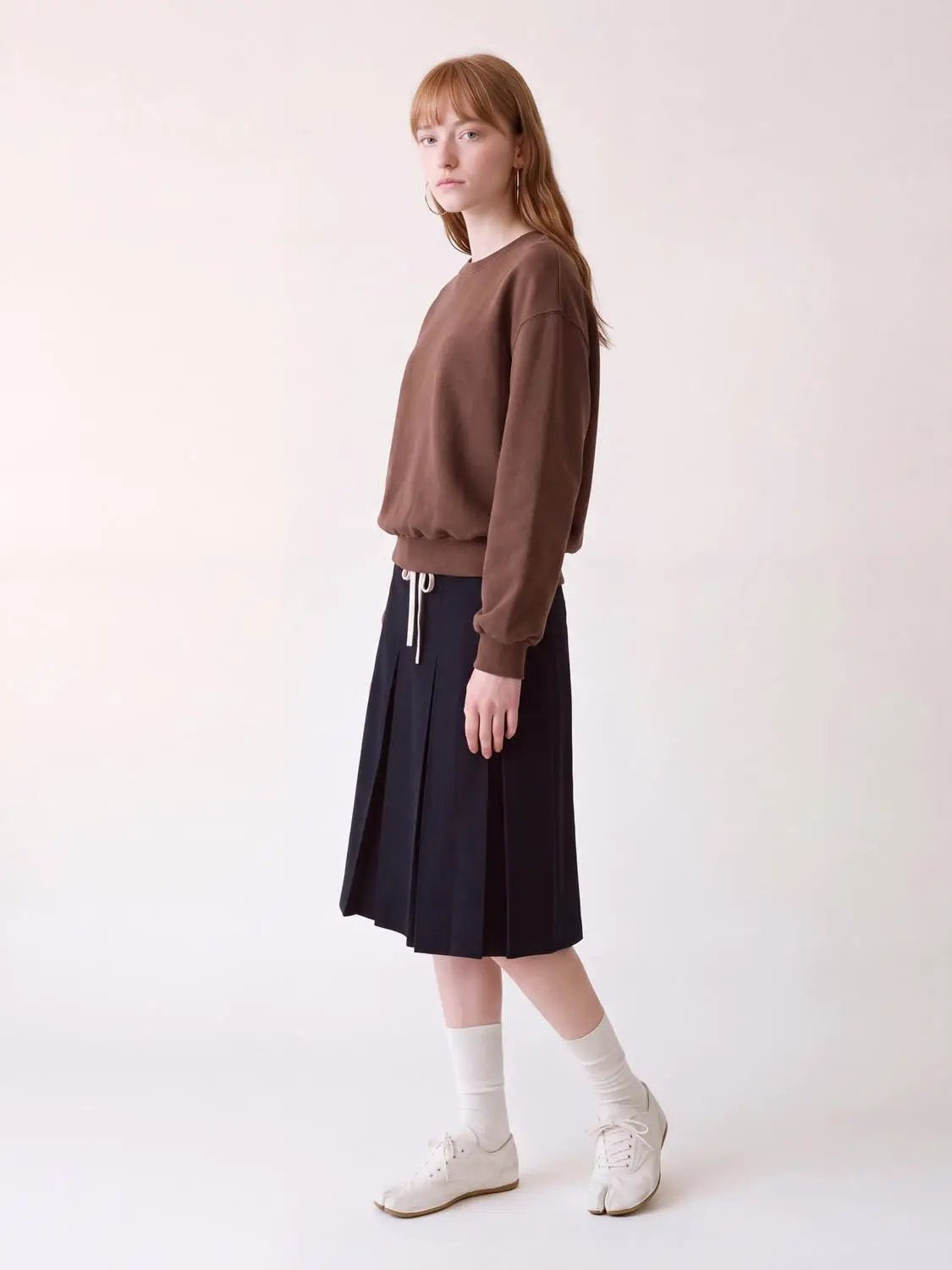 Sweatshirt, brown with ribbed hem and cuffs, Urban Revivo Fashion