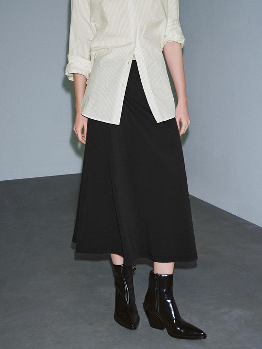 Draped A-Line Midi Skirts