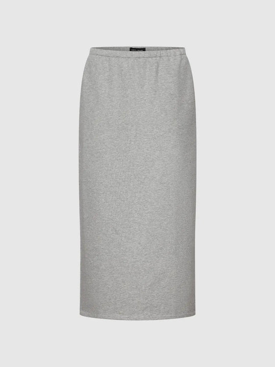 H-line Textured Knit Cotton Blend Midi Skirt