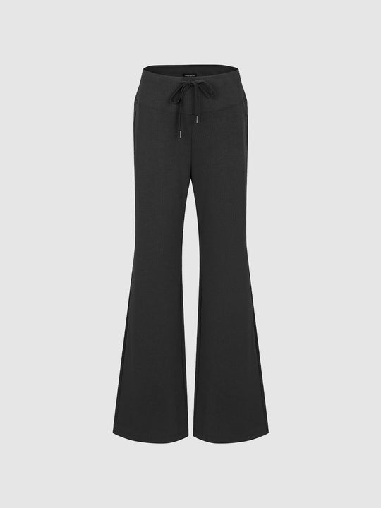 Drawstring Pull On Flare Leg Pants