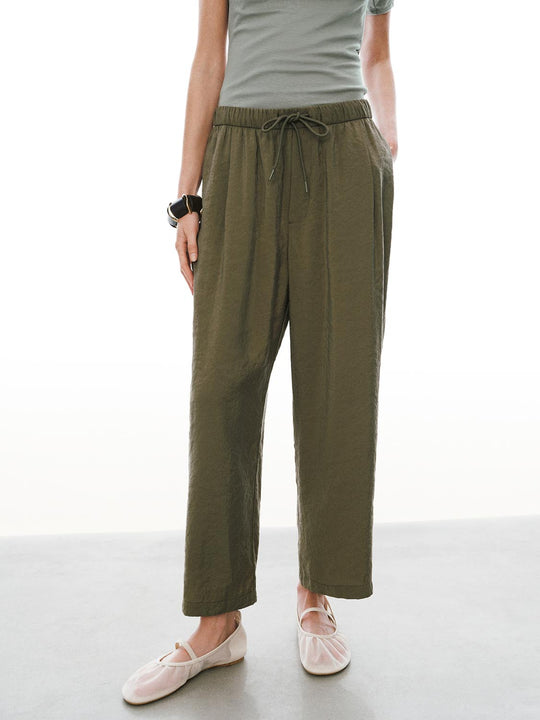 Drawstring Straight Leg Pants