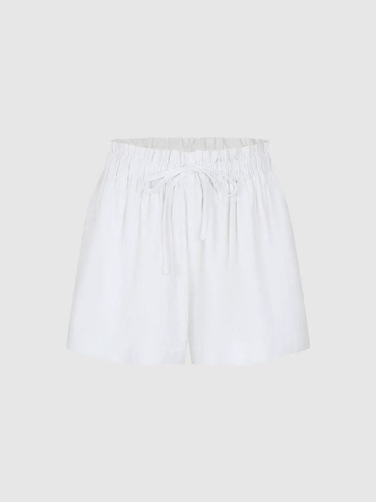 Lightweight Cotton Drawstring Waist Shorts