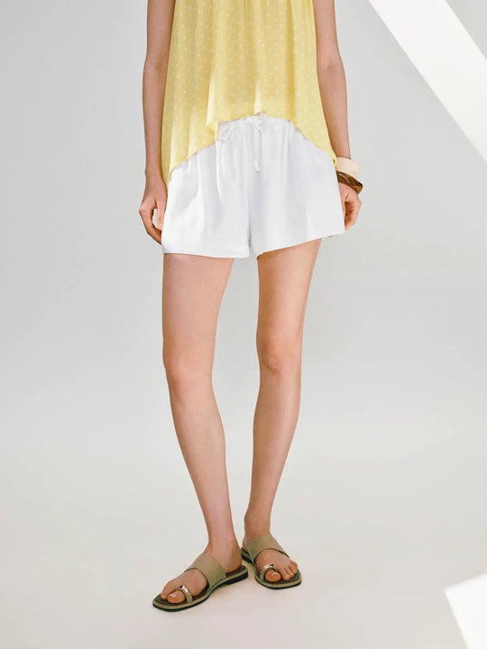 Lightweight Cotton Drawstring Waist Shorts