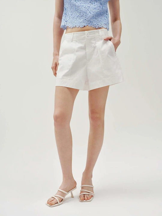 Cotton Pleated Stretch With Elastic Waist Shorts