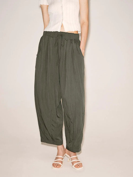 Drawstring Elastic Waist Pants