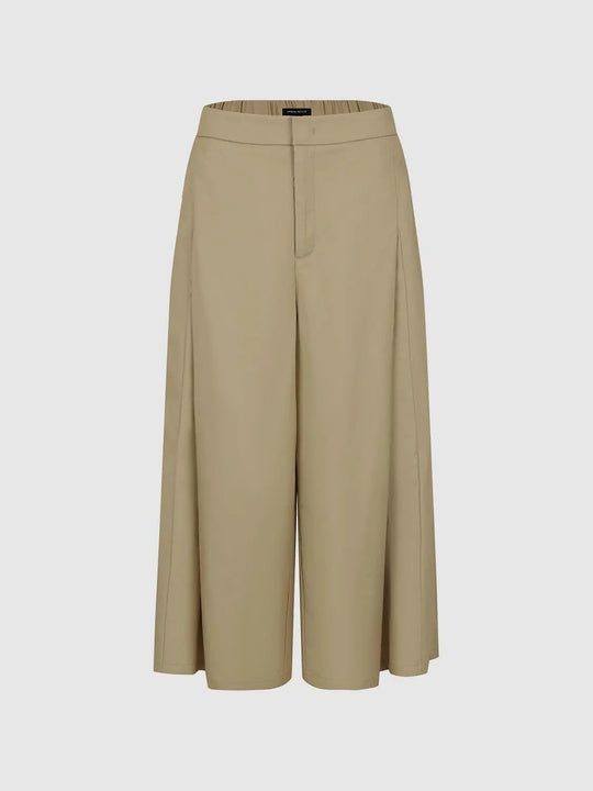 Tailored Linen Blend Mid-waisted Pants