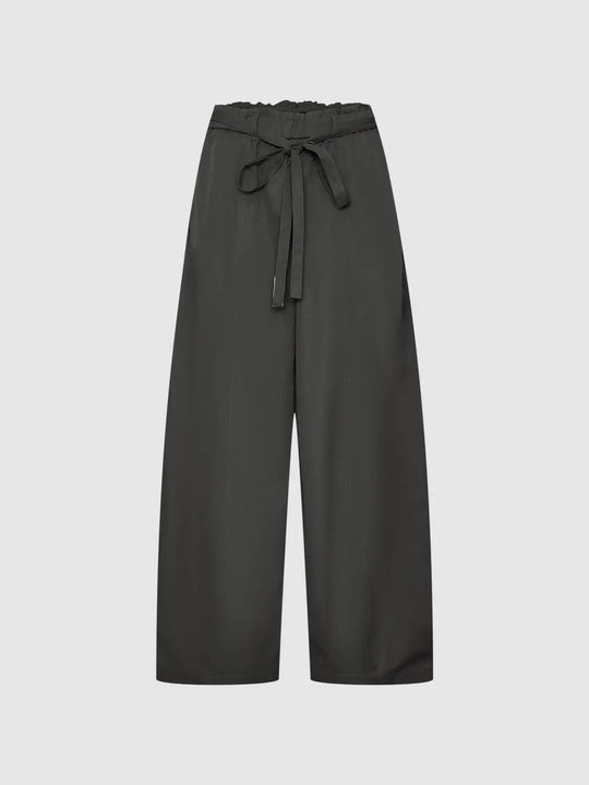 Long Wide Leg Tie Waist Pants