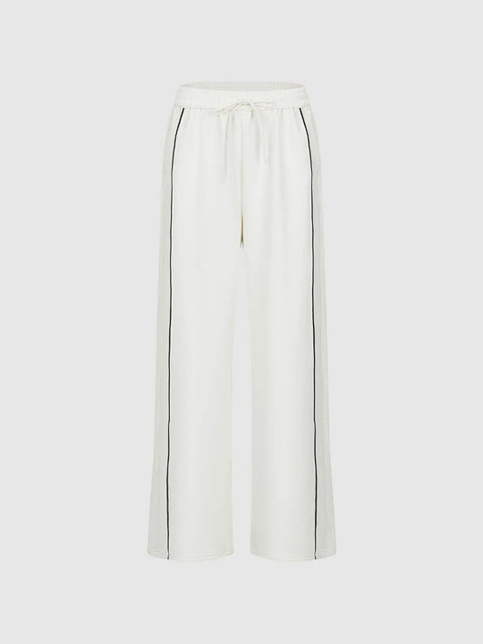 Wide Leg Tailored Drawstring Waist Pants