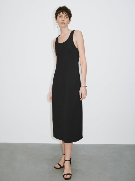 Ärmelloses A-Linien-Kleid mit U-Ausschnitt