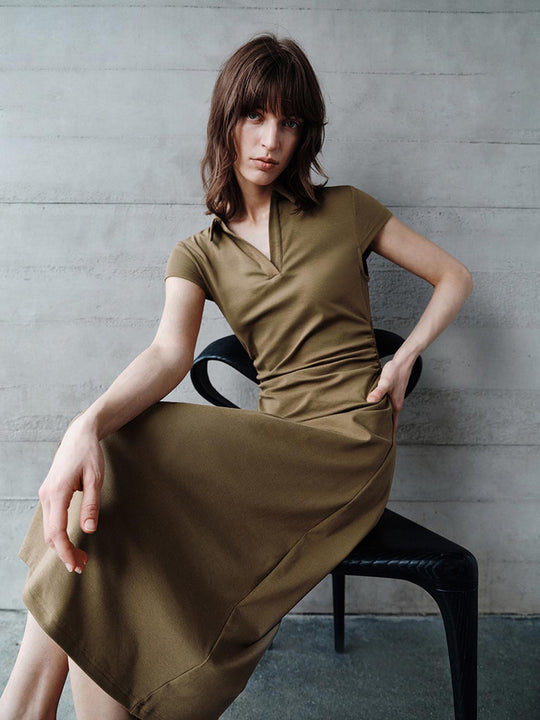 Lapel A-Line Dresses