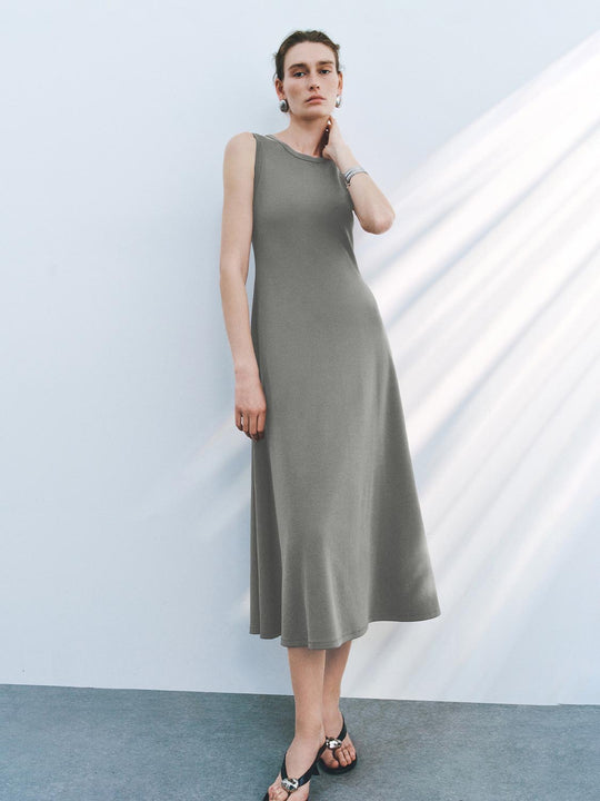 Ärmellose A-Linien Maxikleider