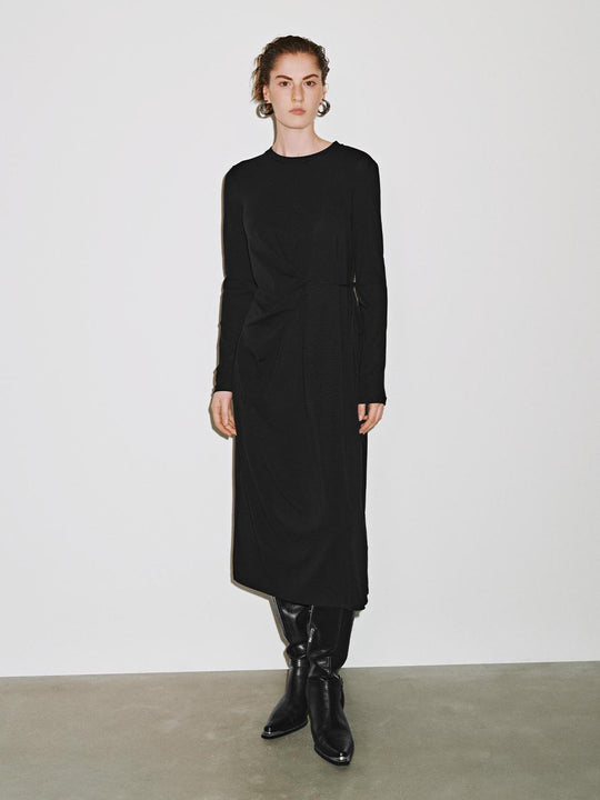 Robes midi patineuses à manches longues