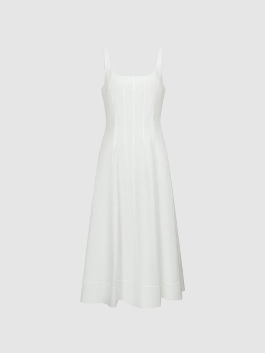 U-Neck Sleeveless Midi Dresses