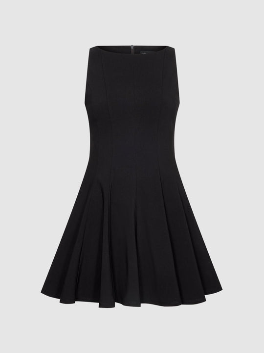 Boat Neck Sleeveless A-Line Midi Dresses